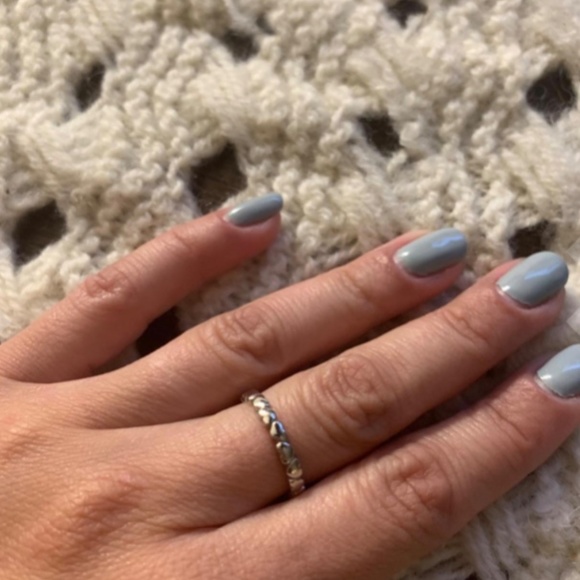 Silver hearts eternity ring band stainless steel - Picture 2 of 4